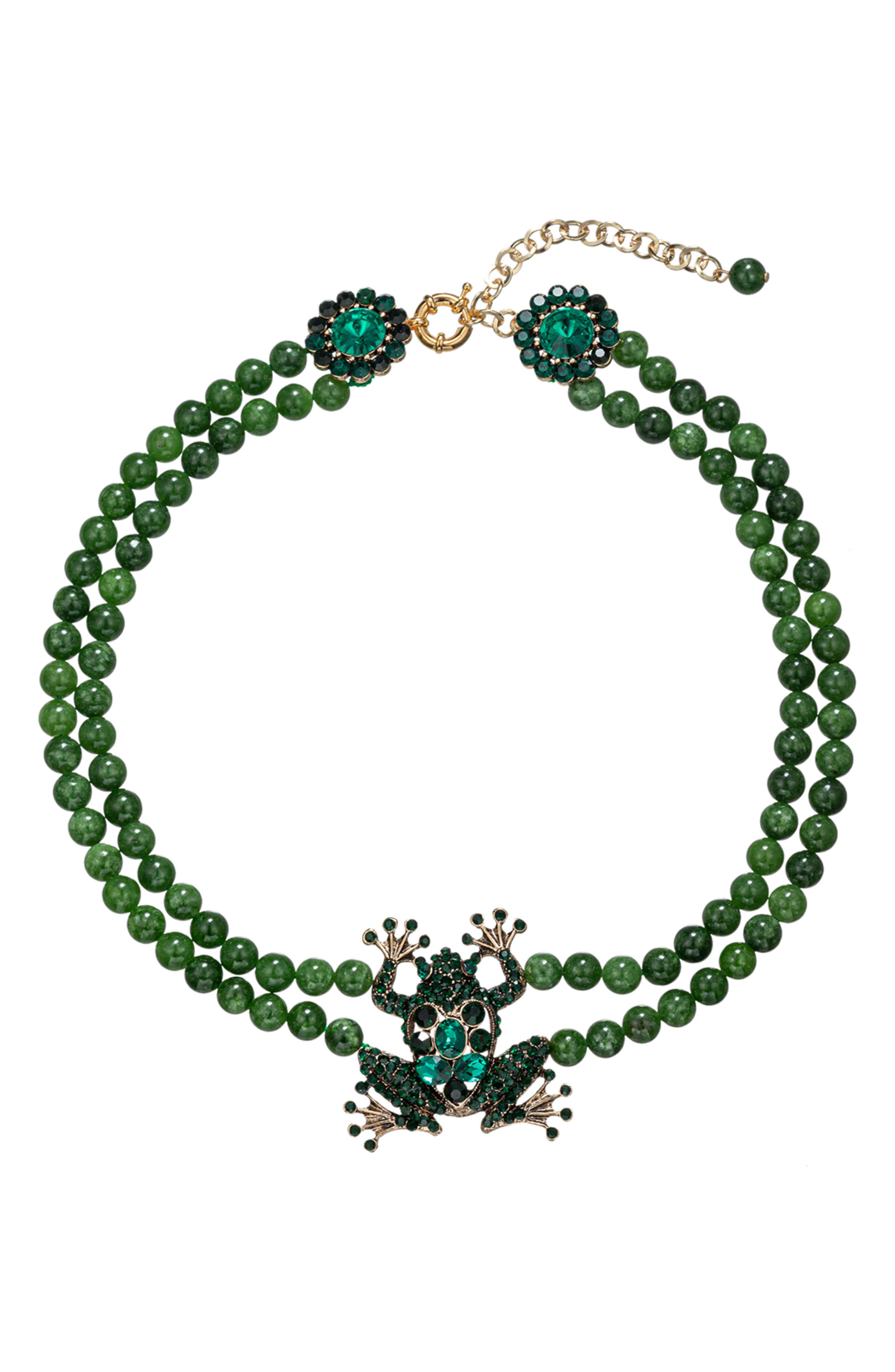 EYE CANDY LOS ANGELES Lena Frog Pendant Necklace