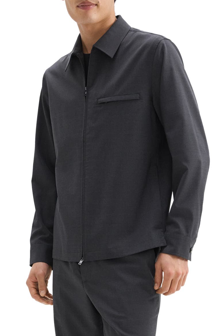 Travel Motion Wool Blend Overshirt, Alternate, color, CHARCOAL MELANGE