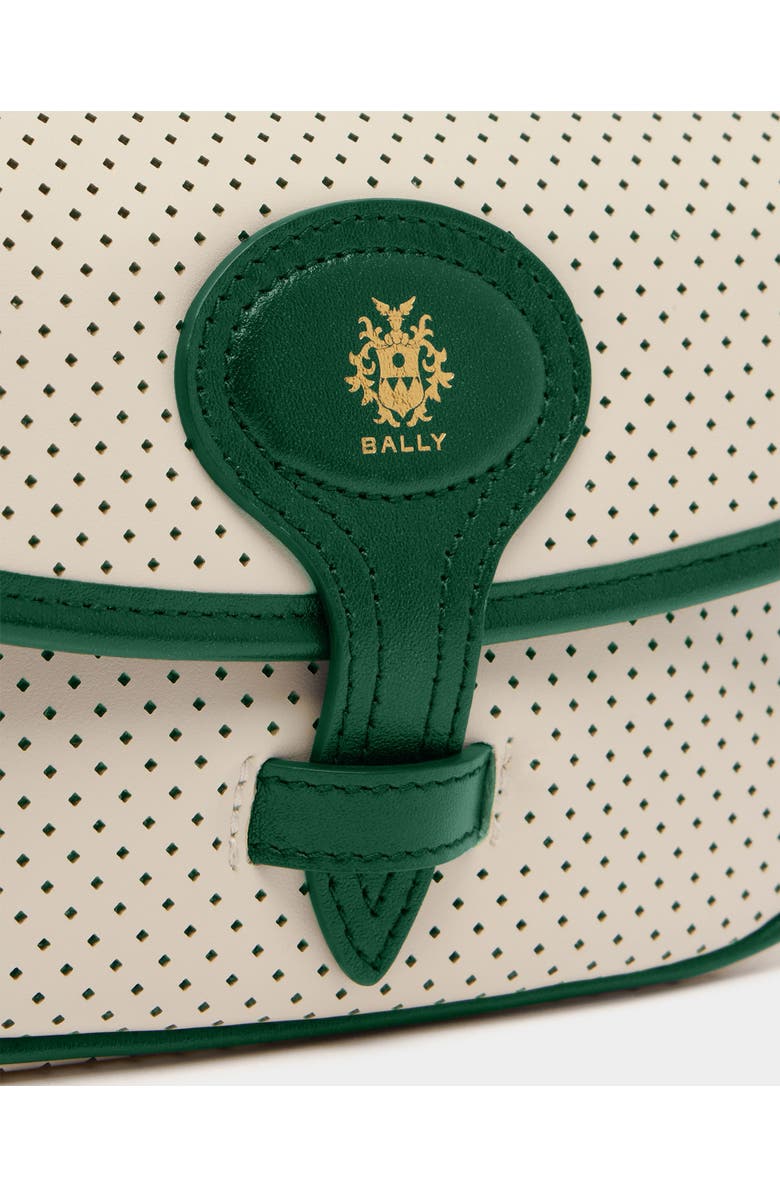 Bally Tennis Collection Minibag in Perforated Leather, Alternate, color, White