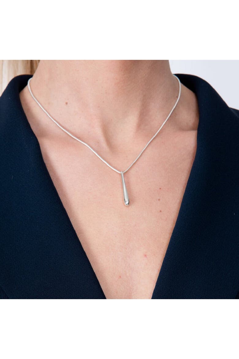Short Single Drop Pendant, Alternate, color, Sterling Silver
