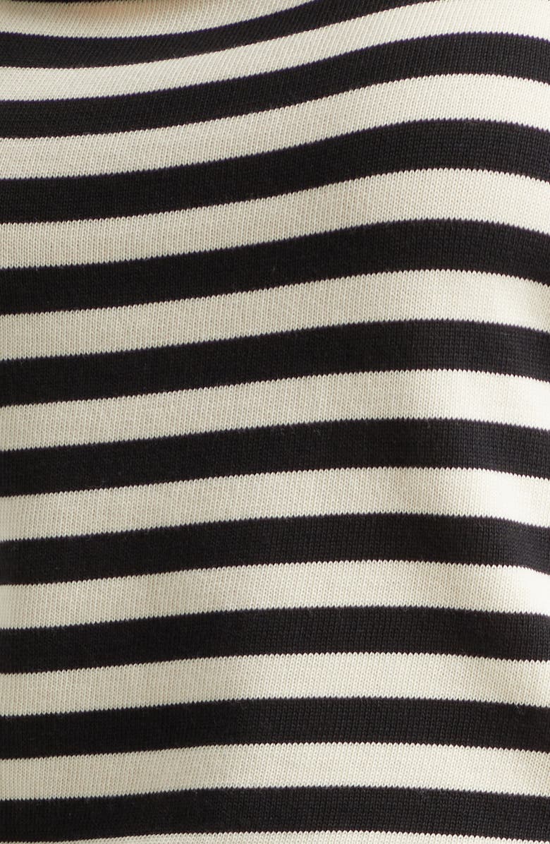 POSSE Darcy Stripe Pima Cotton Shorts, Alternate, color, Cream Black