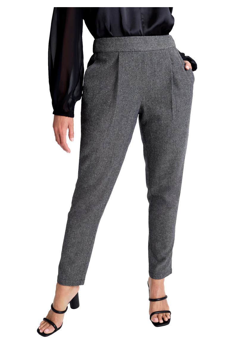 Herringbone Straight Leg Pant, Main, color, GREY HERRINGBONE