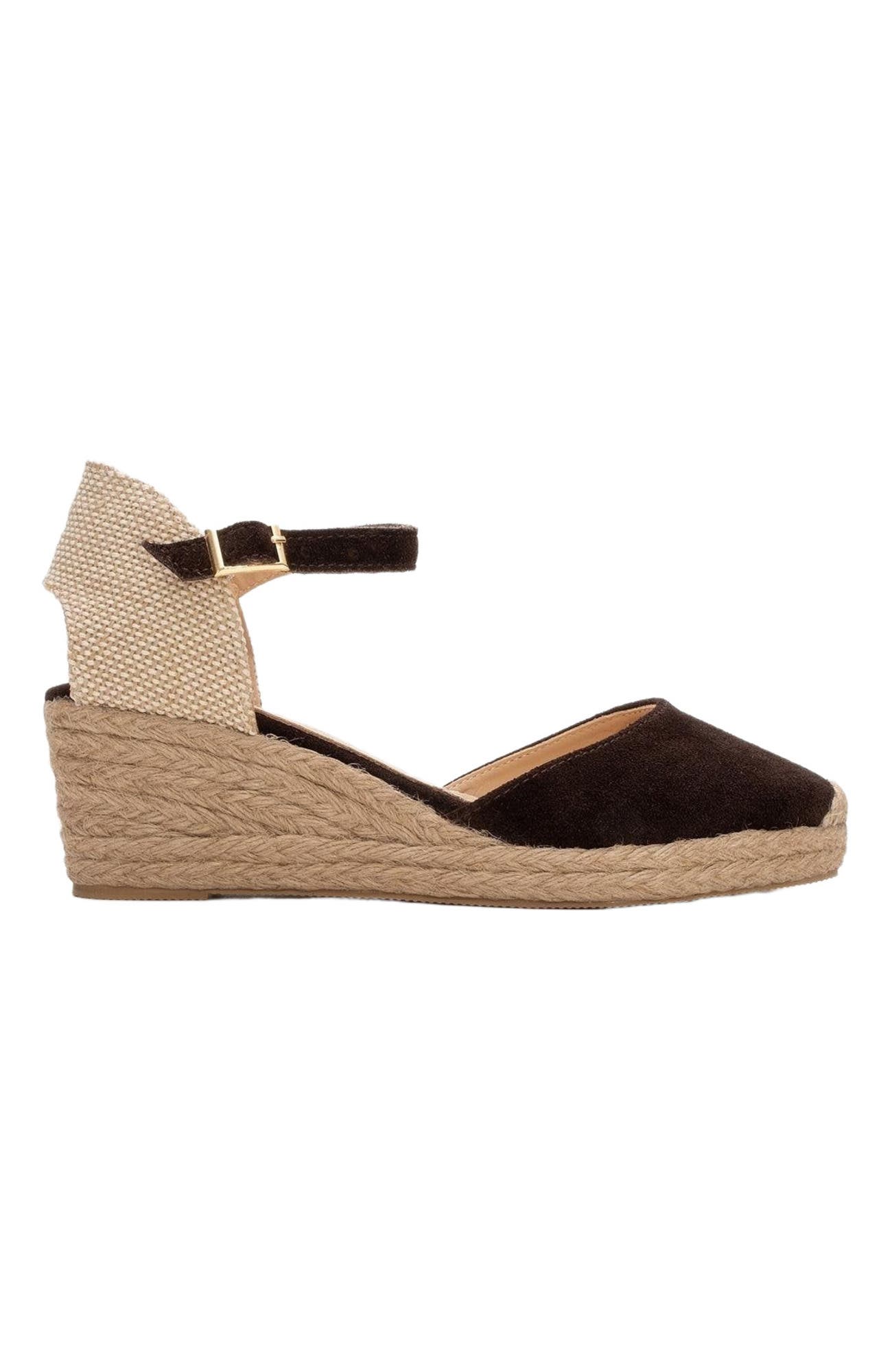 Aldea Leather Platform Espadrille, Alternate, color, Cognac Brown Suede Leather