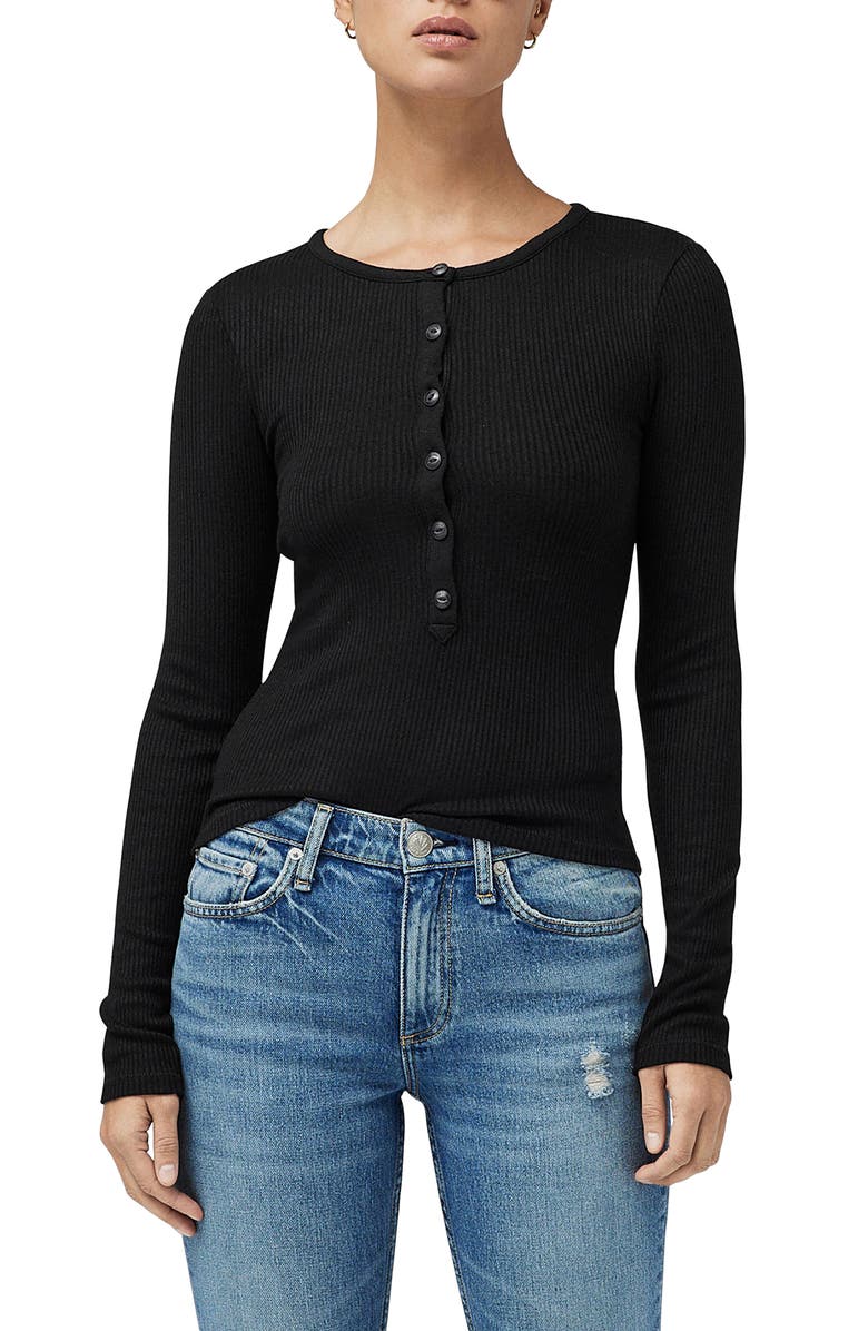 rag & bone The Rib Henley, Main, color, Black