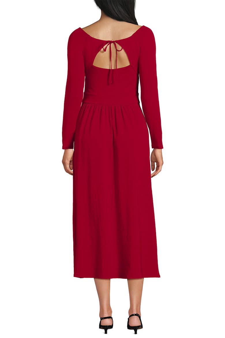 Cotton Modal Off Shoulder Midi Dress, Alternate, color, Rich Red