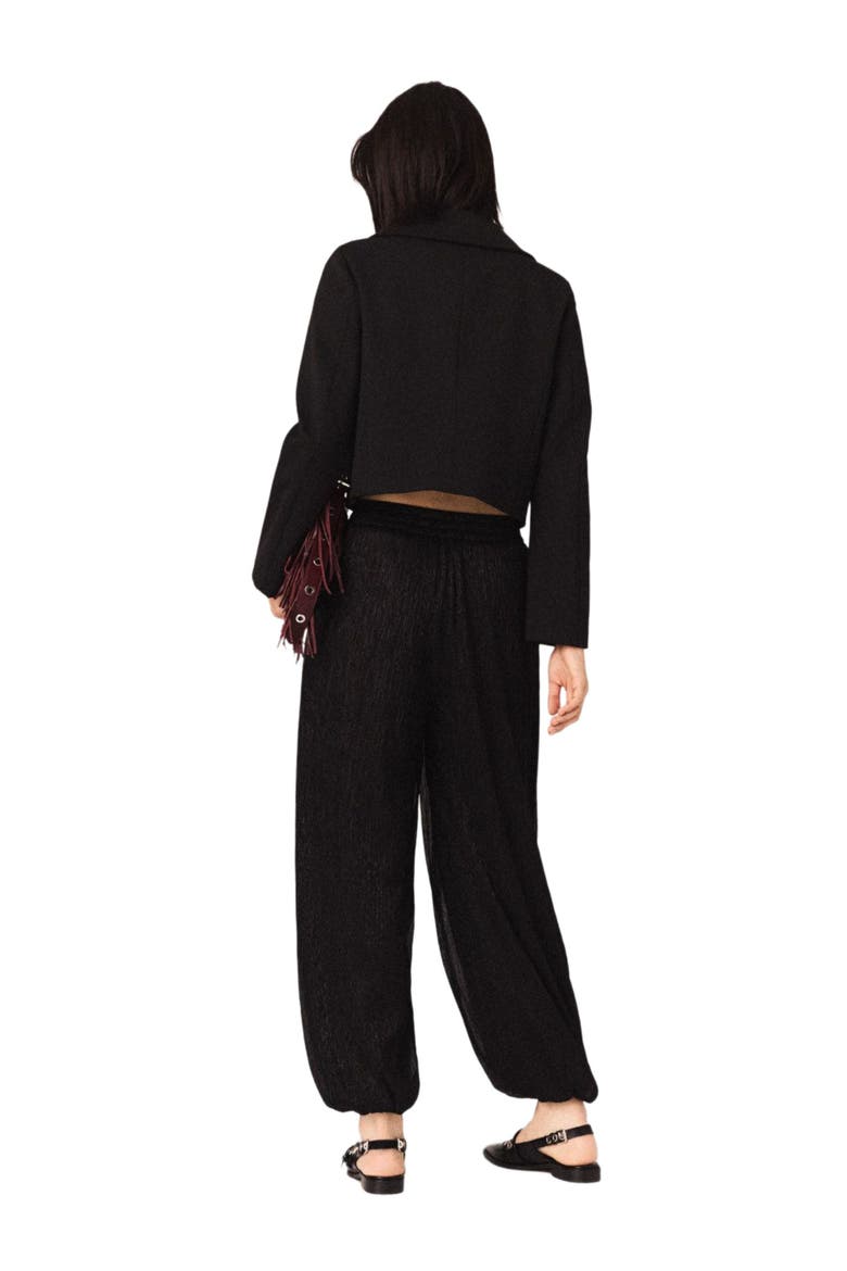 Metallic harem trousers, Alternate, color, Black