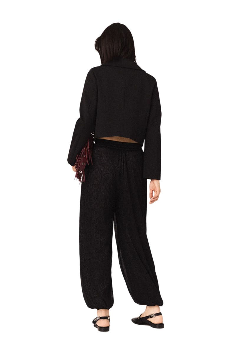 maje Metallic harem trousers, Alternate, color, Black