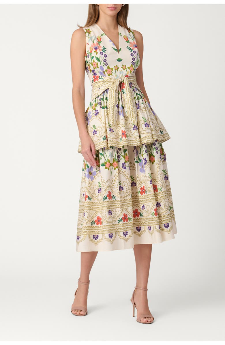 Shoshanna Hither Floral Upton Dress, Main, color, Lilac/Tangerine/Sand