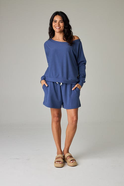 Eavolu Baikal Eco-luxe Fleece Short In Blue
