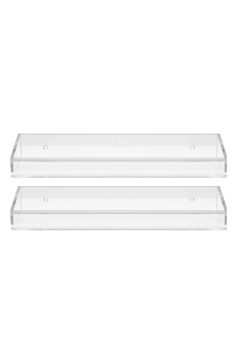 SORBUS Acrylic Bathroom Shelf - Set of 2, Alternate, color, Clear