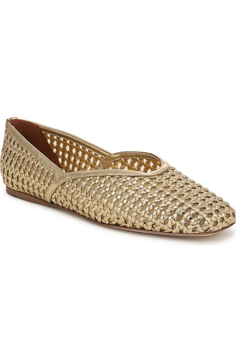 SARTO by Franco Sarto Flexa Square Toe Mesh Flat, Main, color, Gold