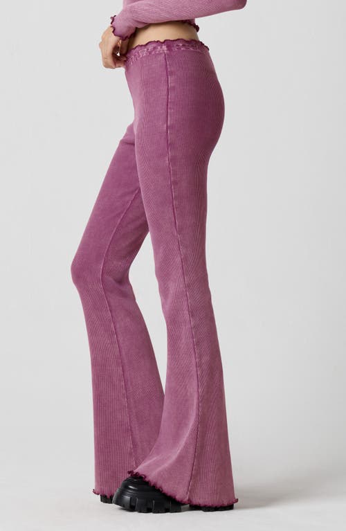 Florence By Mills Core Washed Rib Stretch Cotton Pants In Purple