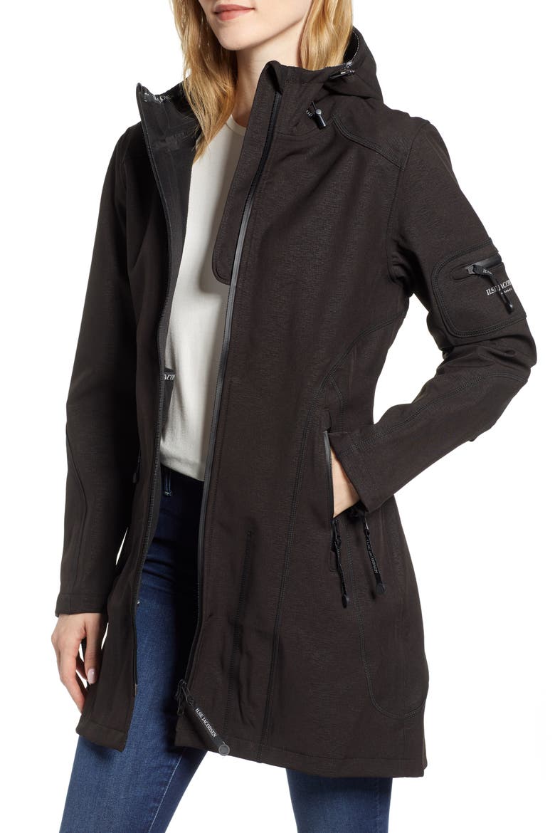 Rain 7 Hooded Water Resistant Coat, Alternate, color, BLACK