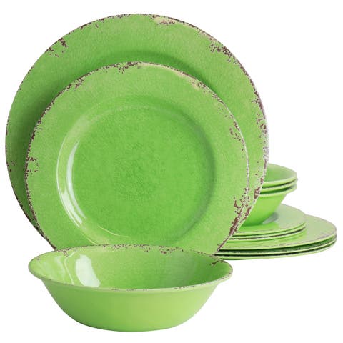 California Designs Mauna 12 piece Melamine Dinnerware Set