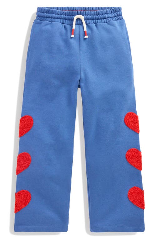 Mini Boden Kids' Heart Appliqué Sweatpants In Blue