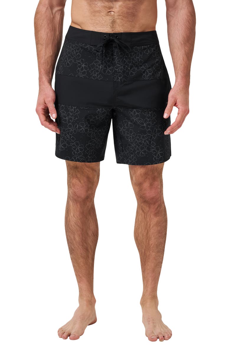 TravisMathew Just My Type Board Shorts, Main, color, Black