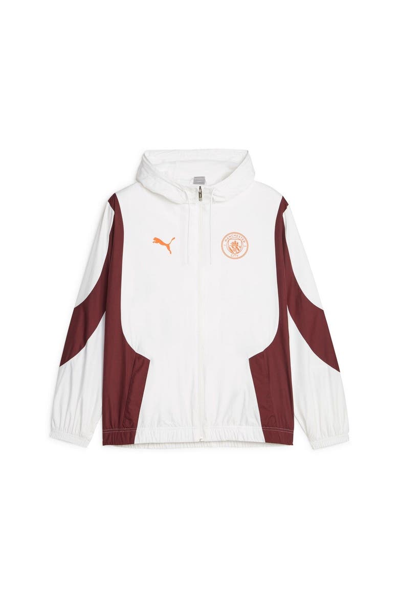 Men's Puma  White Manchester City 2023/24 Pre-Match Anthem Full-Zip Hoodie Jacket, Alternate, color, White