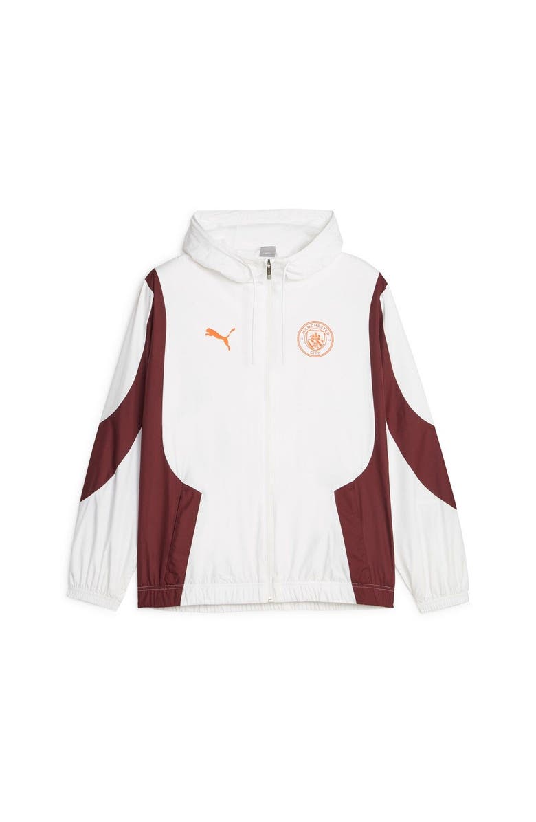 PUMA Men's Puma White Manchester City 2023/24 Pre-Match Anthem Full-Zip Hoodie Jacket, Alternate, color, White