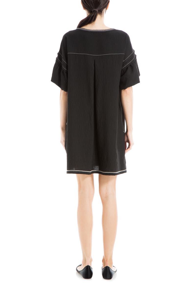 Bubble Sleeve Mini Dress, Alternate, color, BLACK-BLACK