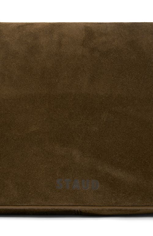 Staud Harlow Suede Shoulder Bag In Brown