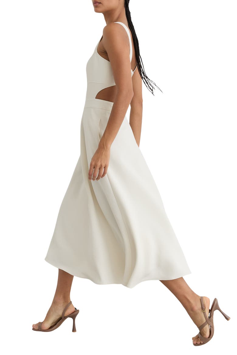 Dina Cutout Back Fit & Flare Midi Dress, Alternate, color, IVORY