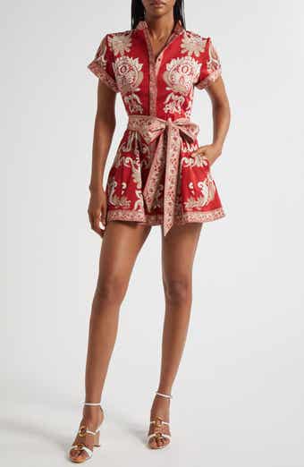 Alice + Olivia Lucy Tie Waist Romper