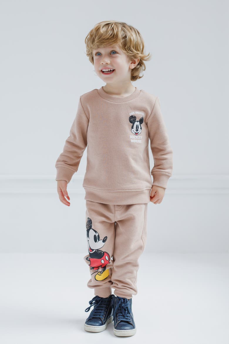 Mickey Mouse Fleece 2-Piece Sweatshirt and Pants Set, Alternate, color, Brown Mickey Mouse