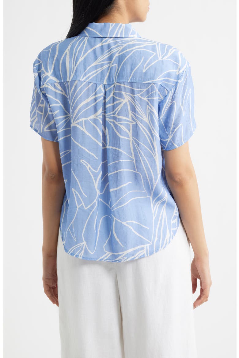 Abstract Print Button-Up Top, Alternate, color, COASTAL BLOOM