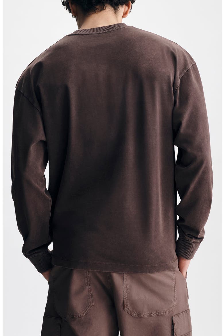 Loose Fit Collegiate Logo Cotton Graphic Long Sleeve T-Shirt, Alternate, color, FRENCH ROAST