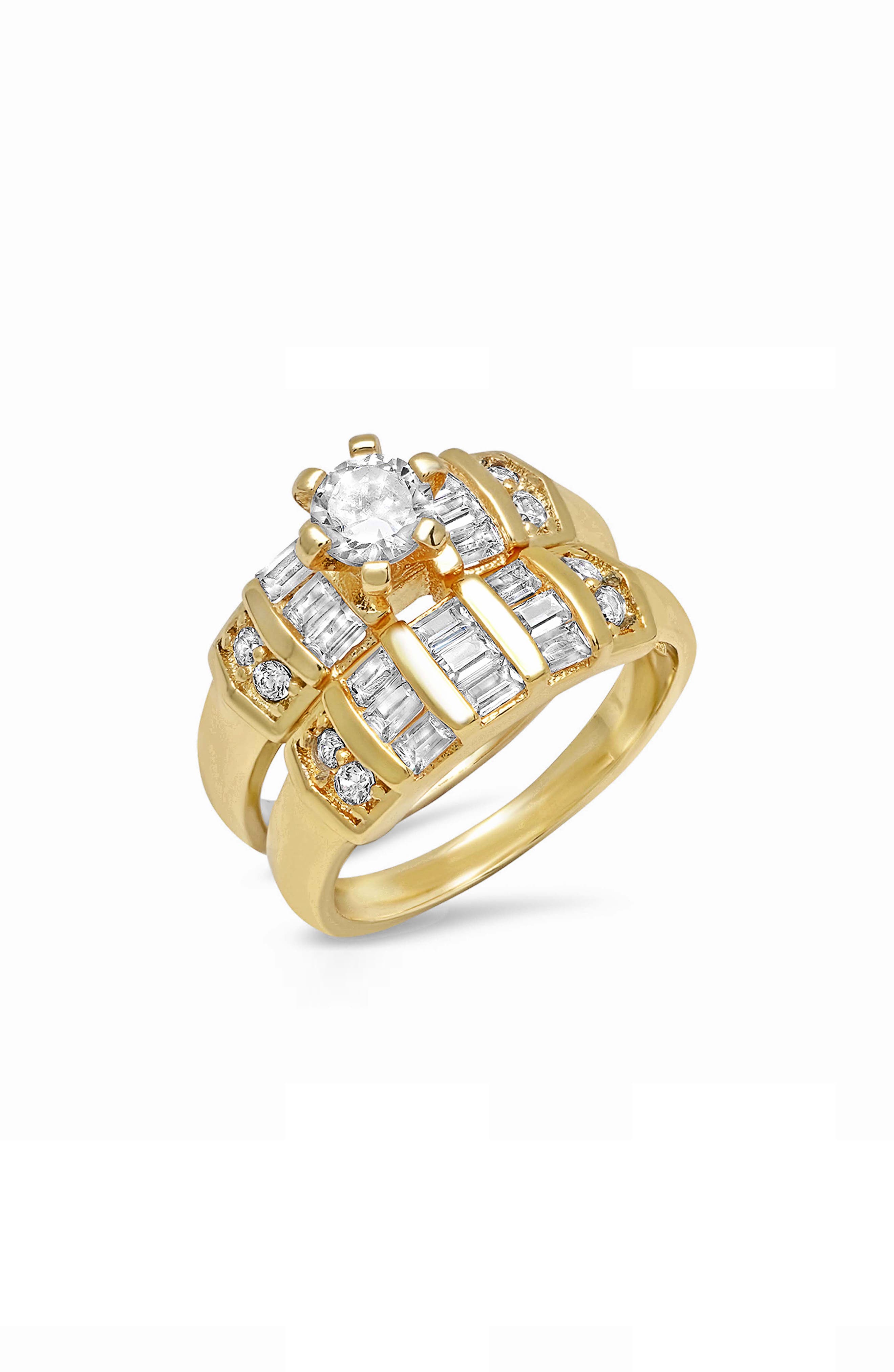 Set of 2 Cubic Zirconia Statement Rings