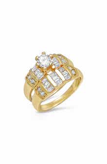 Set of 2 Cubic Zirconia Statement Rings