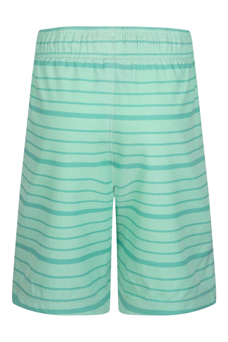 Kids' Stretch Heathered Hybrid Shorts, Alternate, color, GREEN GLOW