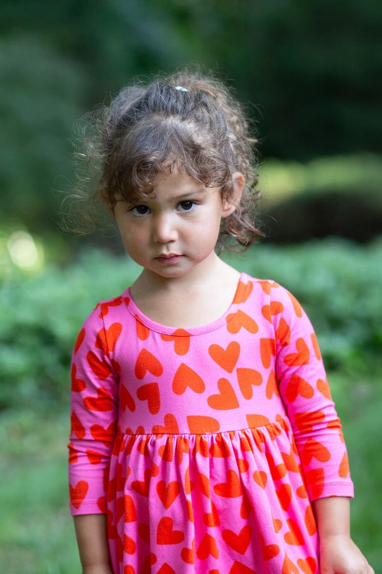 Printed Long Sleeve Bubble Romper, Alternate, color, Hearts
