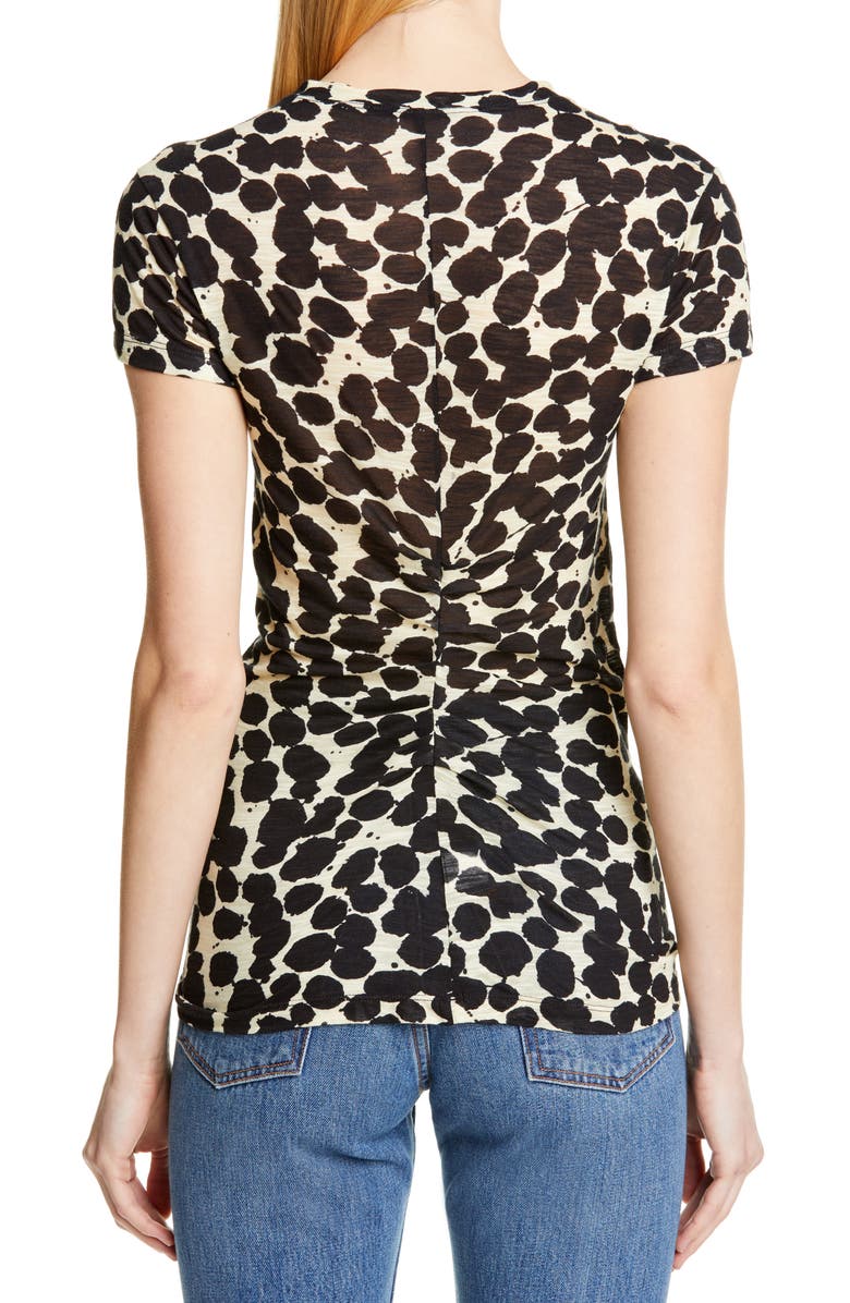 Proenza Schouler Dot Print Ruched Tissue Jersey Tee, Alternate, color, 