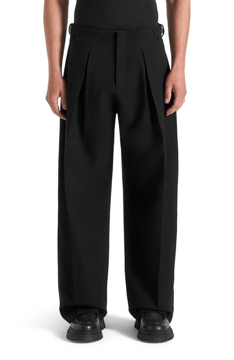 Lior Box Pleat Wide Leg Trousers