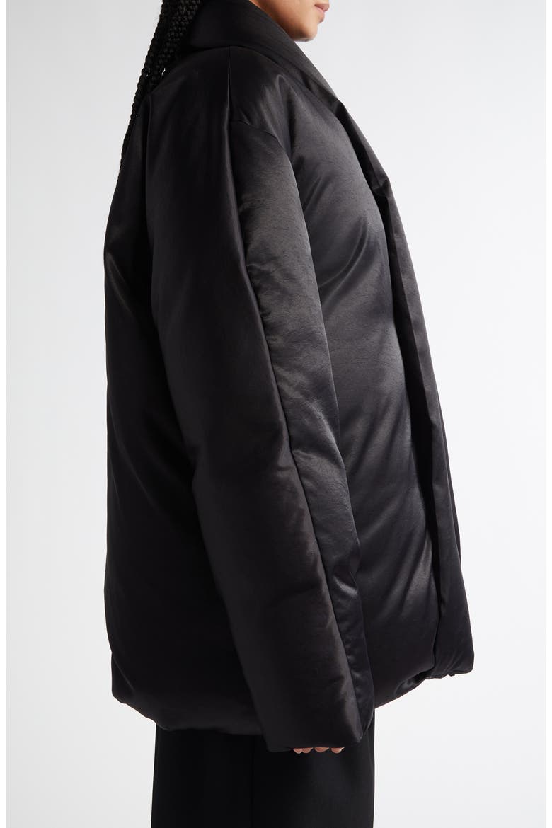 Satin Puffer Jacket, Alternate, color, BLACK