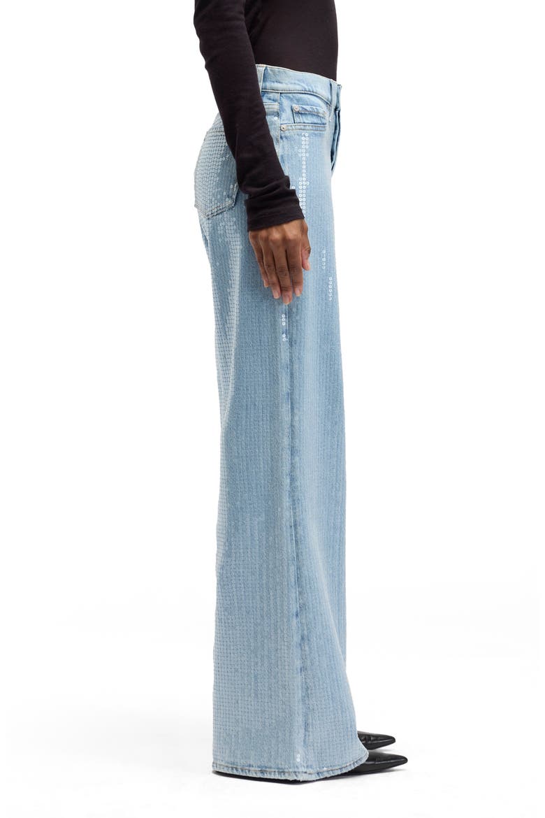 Lotta Sequin Wide Leg Stretch Jeans, Alternate, color, SHIMMER