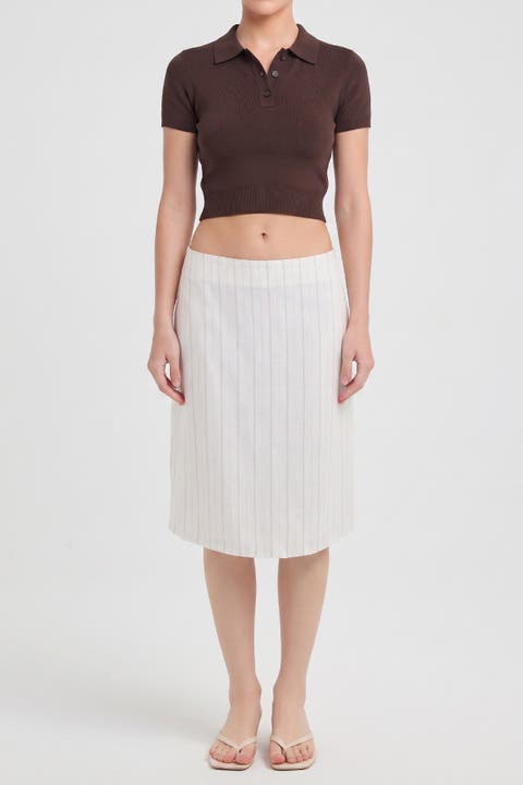 Le Straight Midi Skirt