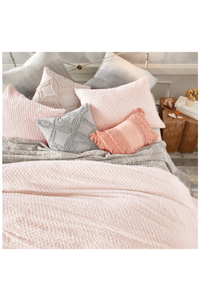 Dot Fringe Comforter & Shams Set, Alternate, color, BLUSH