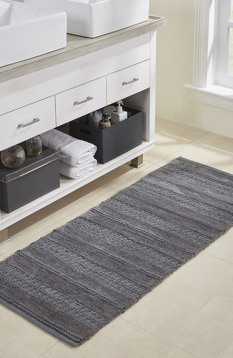 VCNY HOME Tahari Home Asalia Chenille Bath Mat, Alternate, color, Steel Grey