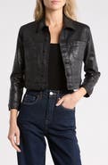 L'AGENCE Alma Cropped Coated Trucker Jacket