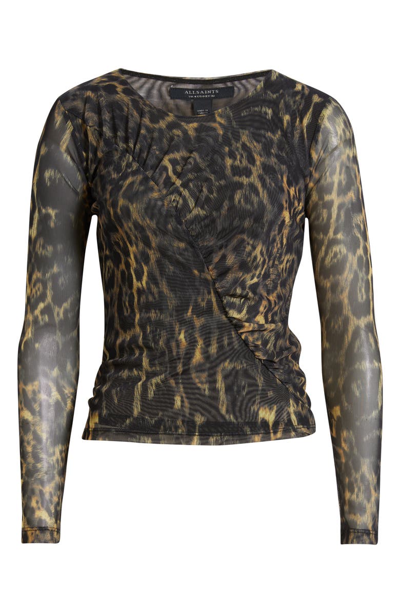 AllSaints Edana Mesh Top, Alternate, color, Jinx Golden Brown