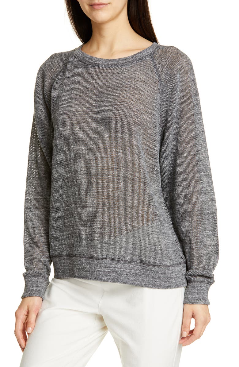 Eileen Fisher Cotton Mesh Top, Main, color,