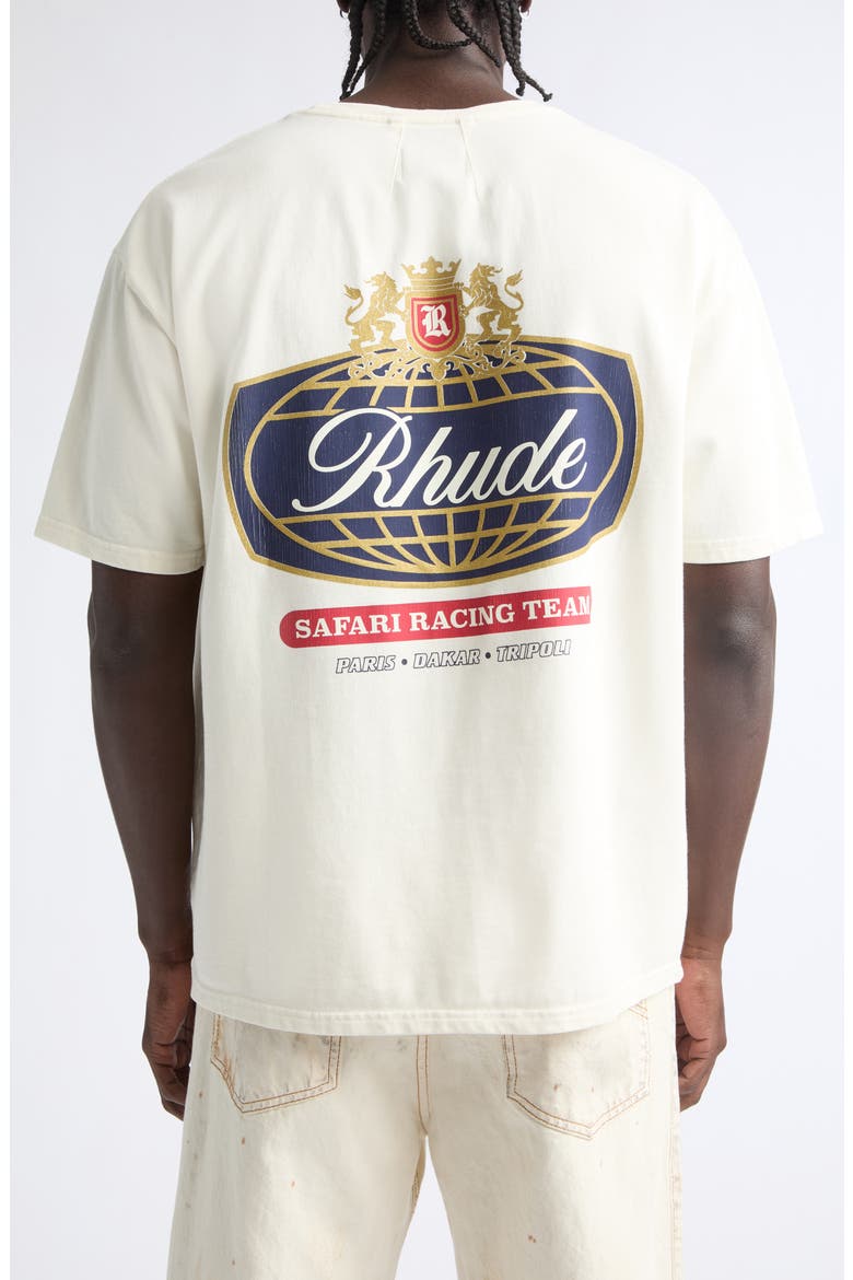 Safari Crest Cotton Graphic T-Shirt, Alternate, color, VINTAGE WHITE/ BLUE/ RED