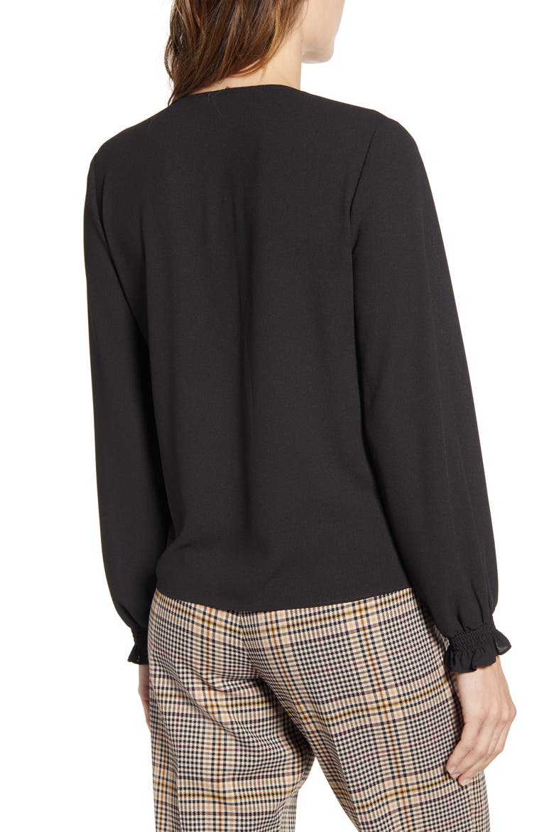Button Front Blouse, Alternate, color, RICH BLACK