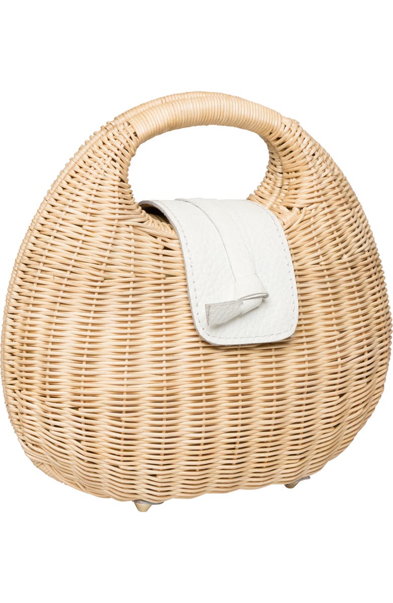 Rafe New York Isi Cut Out Handle Clutch, Alternate, color, Natural / White