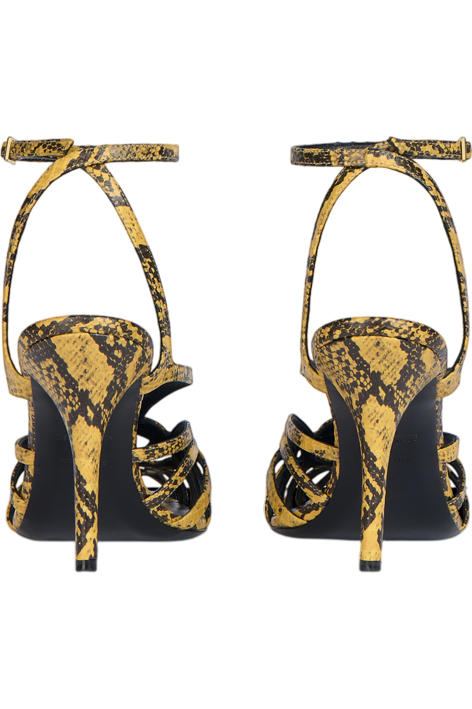 N Python Balmain Python-Effect Leather Cage Sandals (Women) | Nordstrom