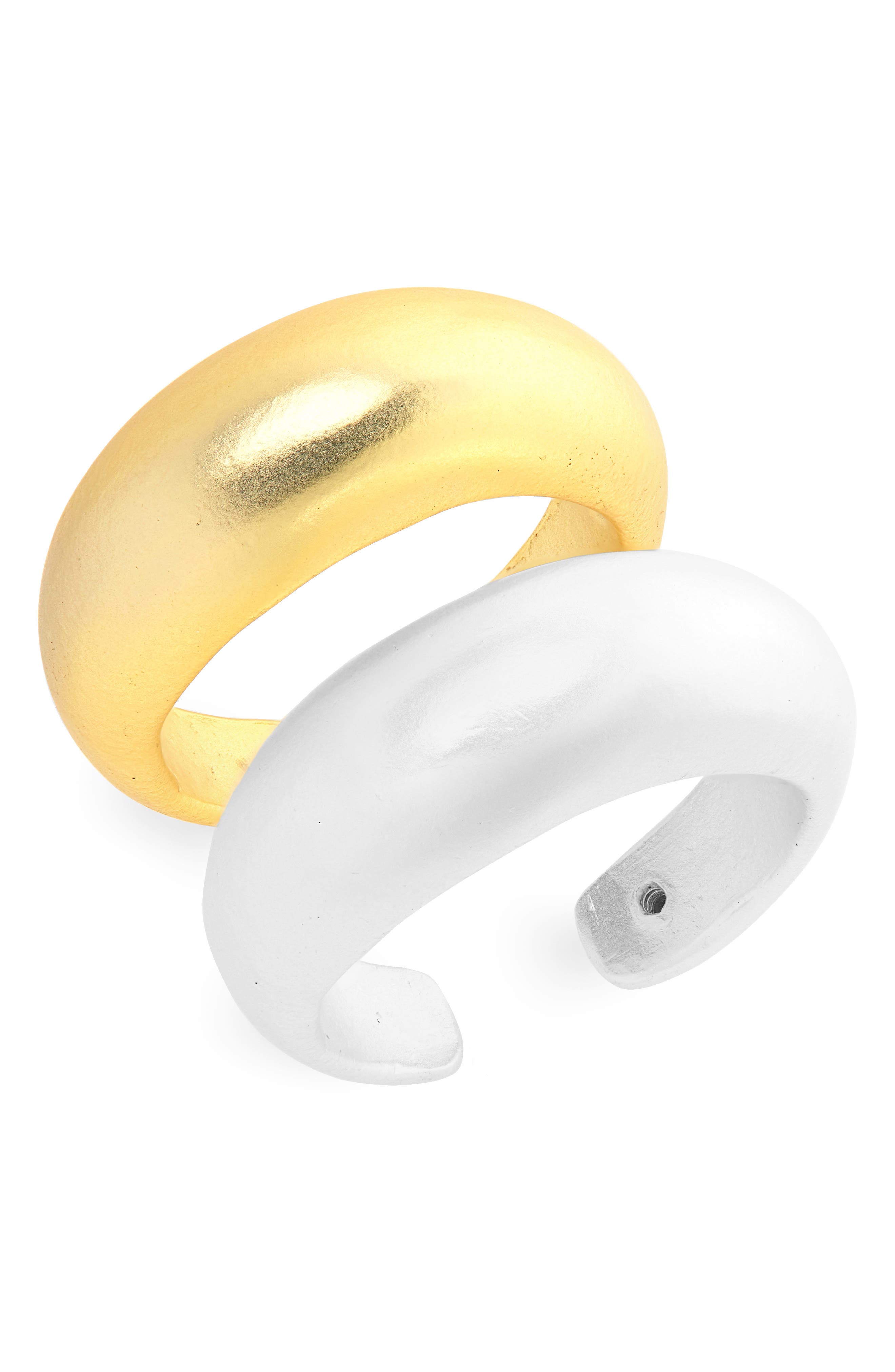 Karine Sultan Set of 2 Mixed Metal Adjustable Dome Rings (Women ...
