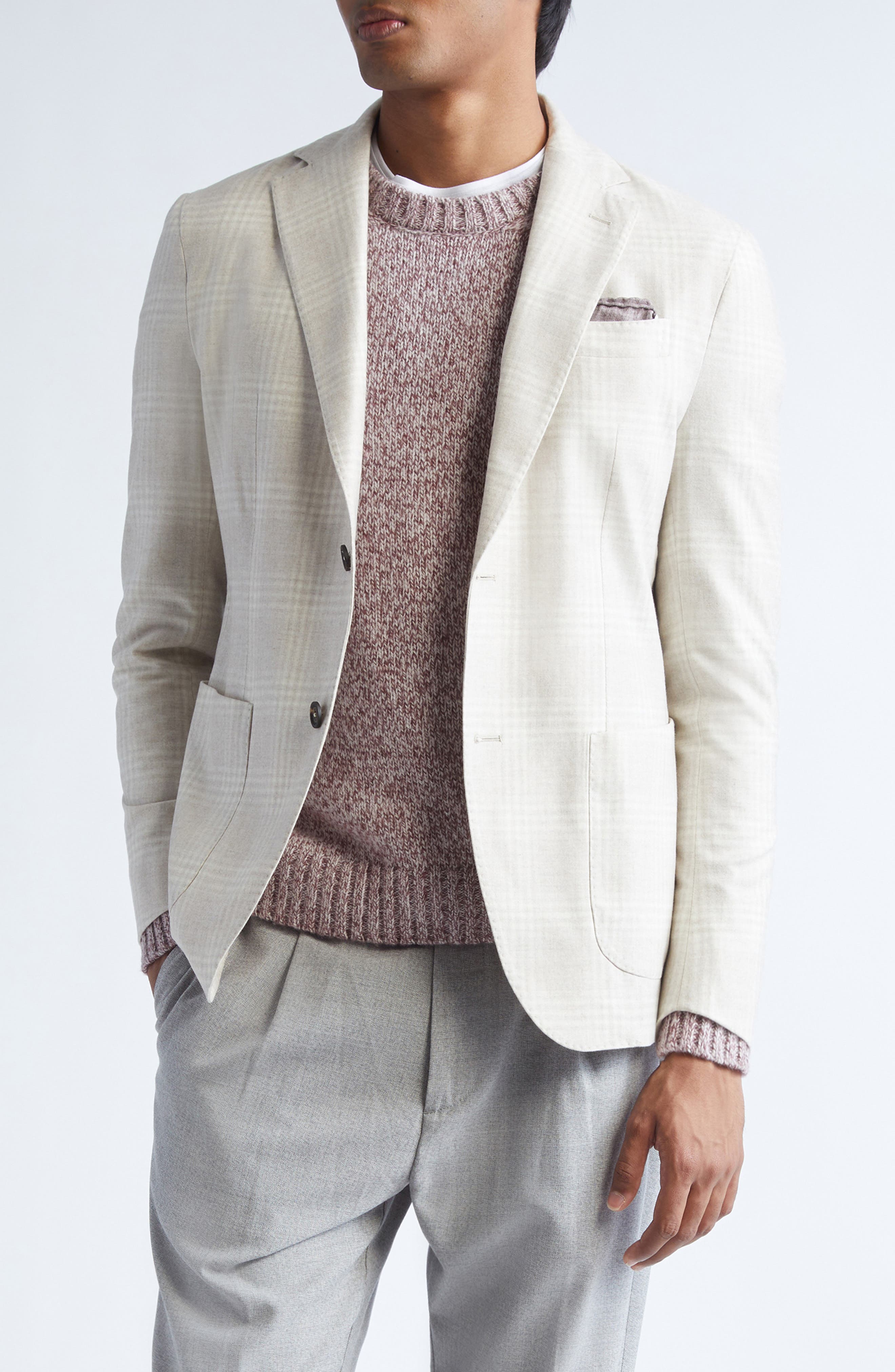 Plaid Wool, Silk & Cashmere Soft Jacket