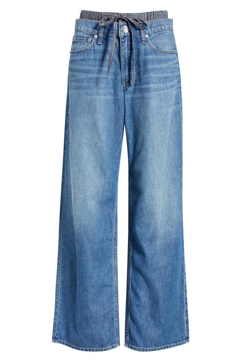 Featherweight Saige Boxer Relaxed Straight Leg Jeans, Alternate, color, MILER STRIPE
